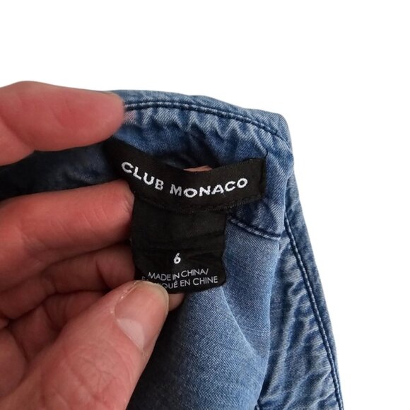 Club Monaco Blue Denim Shirt Dress Size Small - Picture 6 of 6